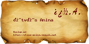 Ötvös Anina névjegykártya